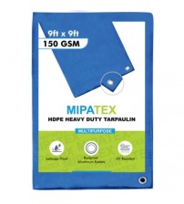 Mipatex Tarpaulin / Tirpal 9 Feet x 9 Feet 150 GSM (Blue)